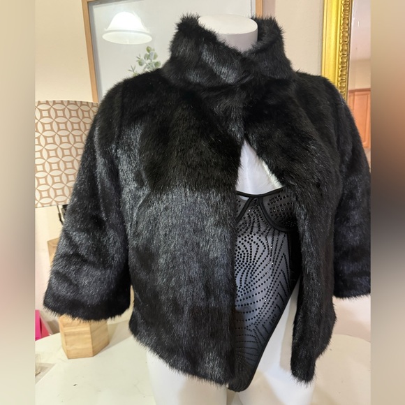 Ivanka Trump Jackets & Blazers - Elegant Black Faux Fur Jacket